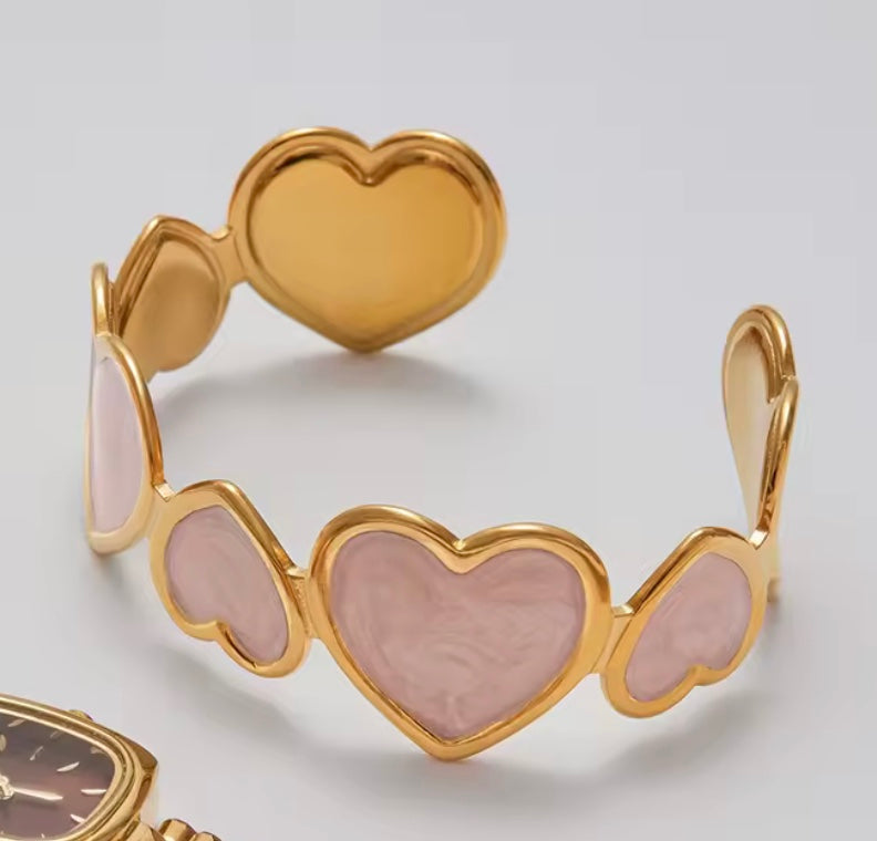 18 karat forgyldt bangle I stål