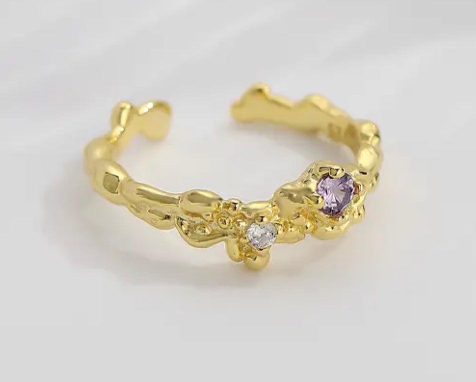Öppen ring med zirkon