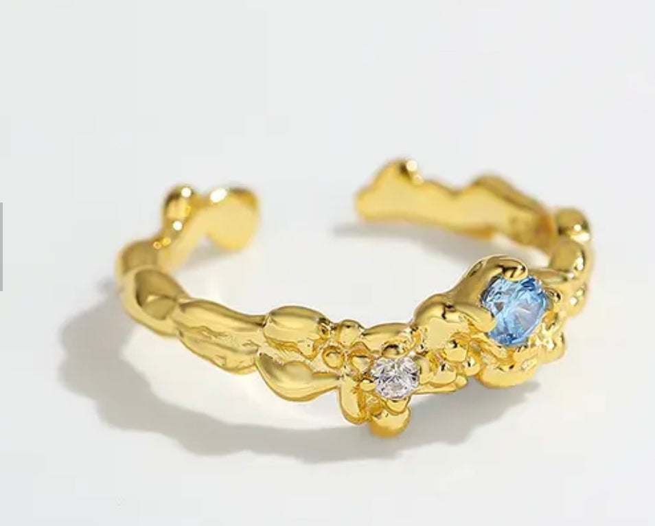 Öppen ring med zirkon