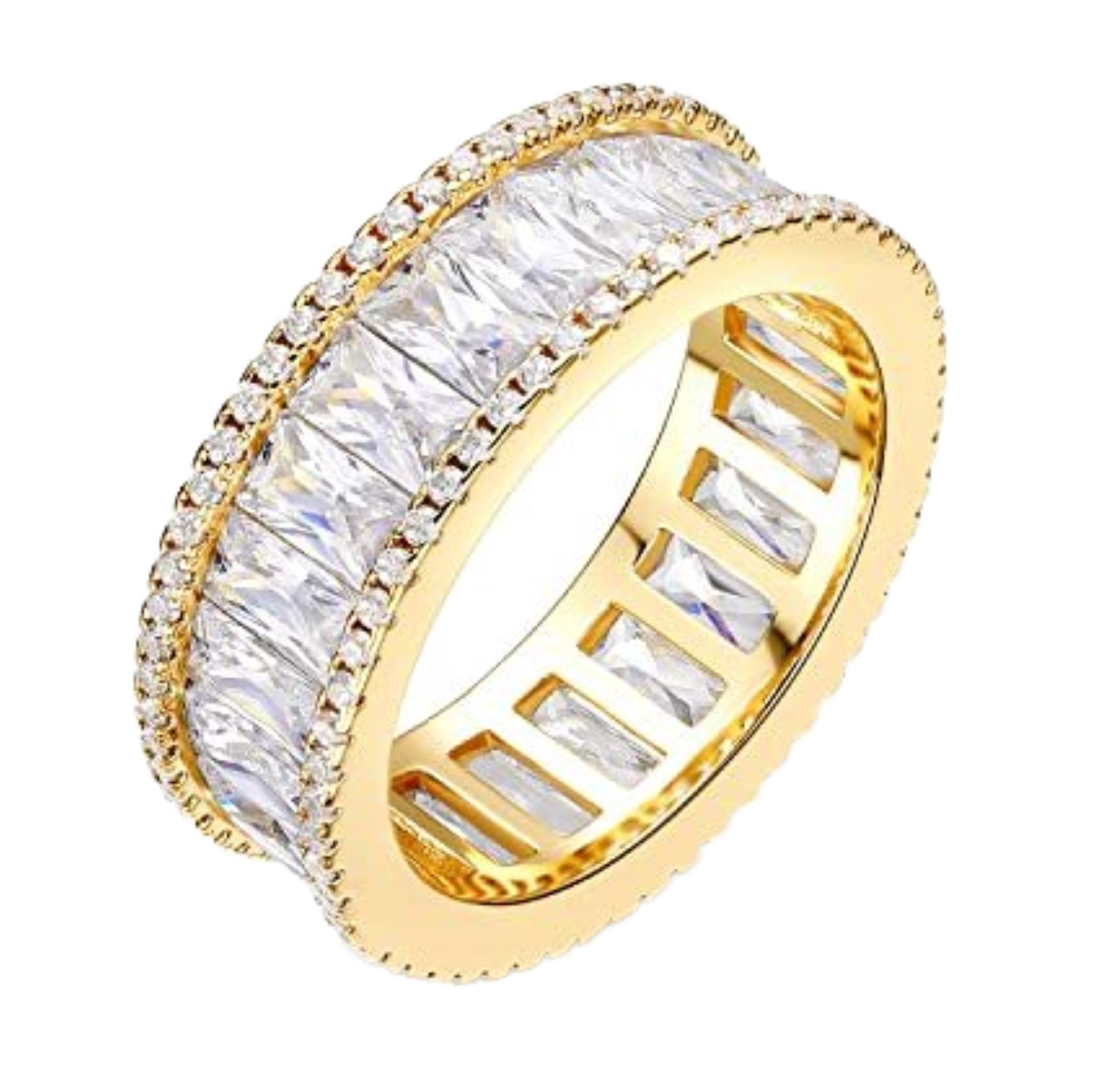 Ring i messing med zirkoner