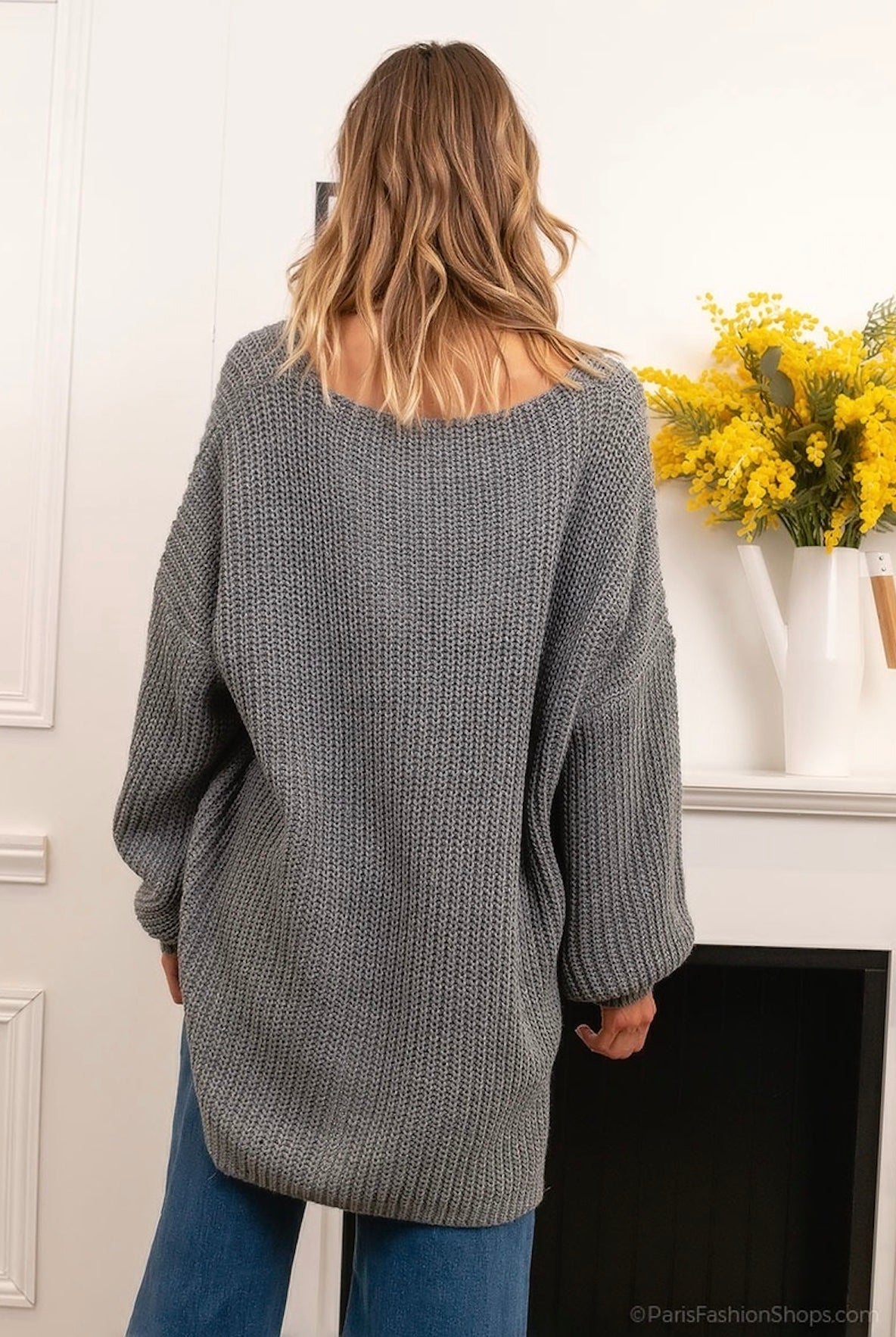 Patentstrikket oversized sweater