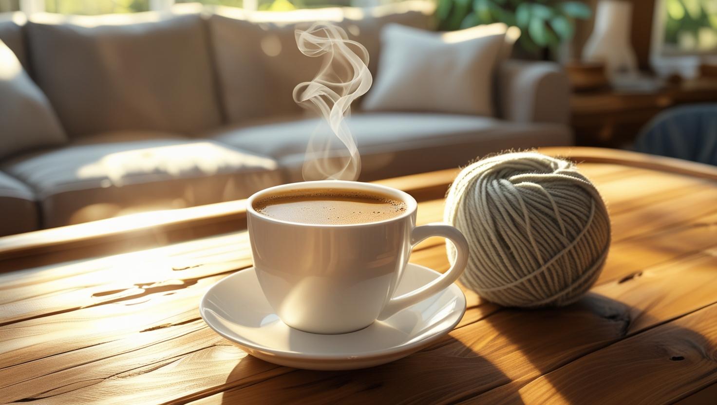 1 kop kaffe i Café KNITANDMORE ny