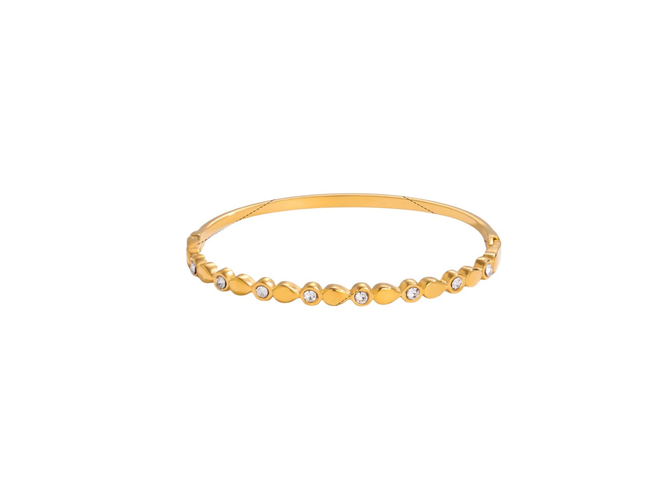 18 karat forgyldt, vandfast armbånd med zirkoner
