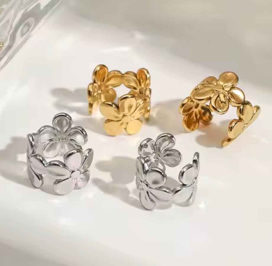18 k forgyldte/forsølvede vandfaste ear cuffs I stål