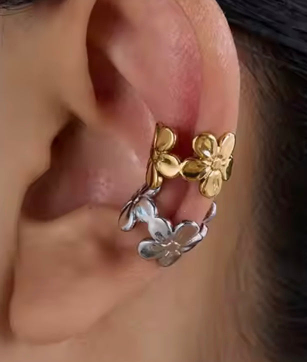 18 k forgyldte/forsølvede vandfaste ear cuffs I stål