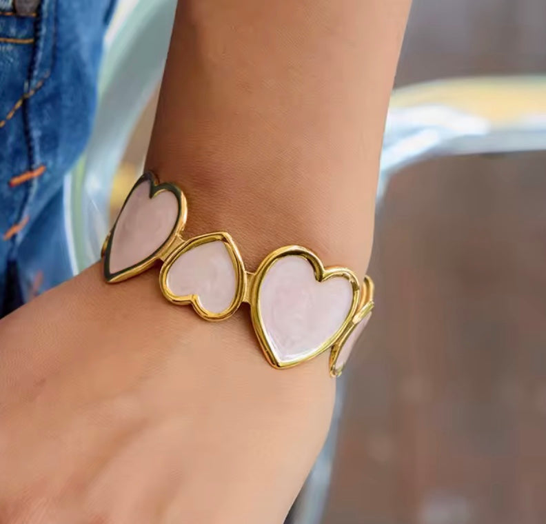 18 karat forgyldt bangle I stål