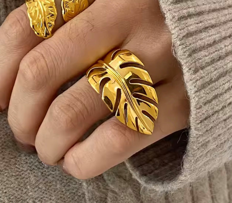 18 karat forgyldt vandfast ring i stål