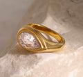 18 k forgyldt ring med zirkon