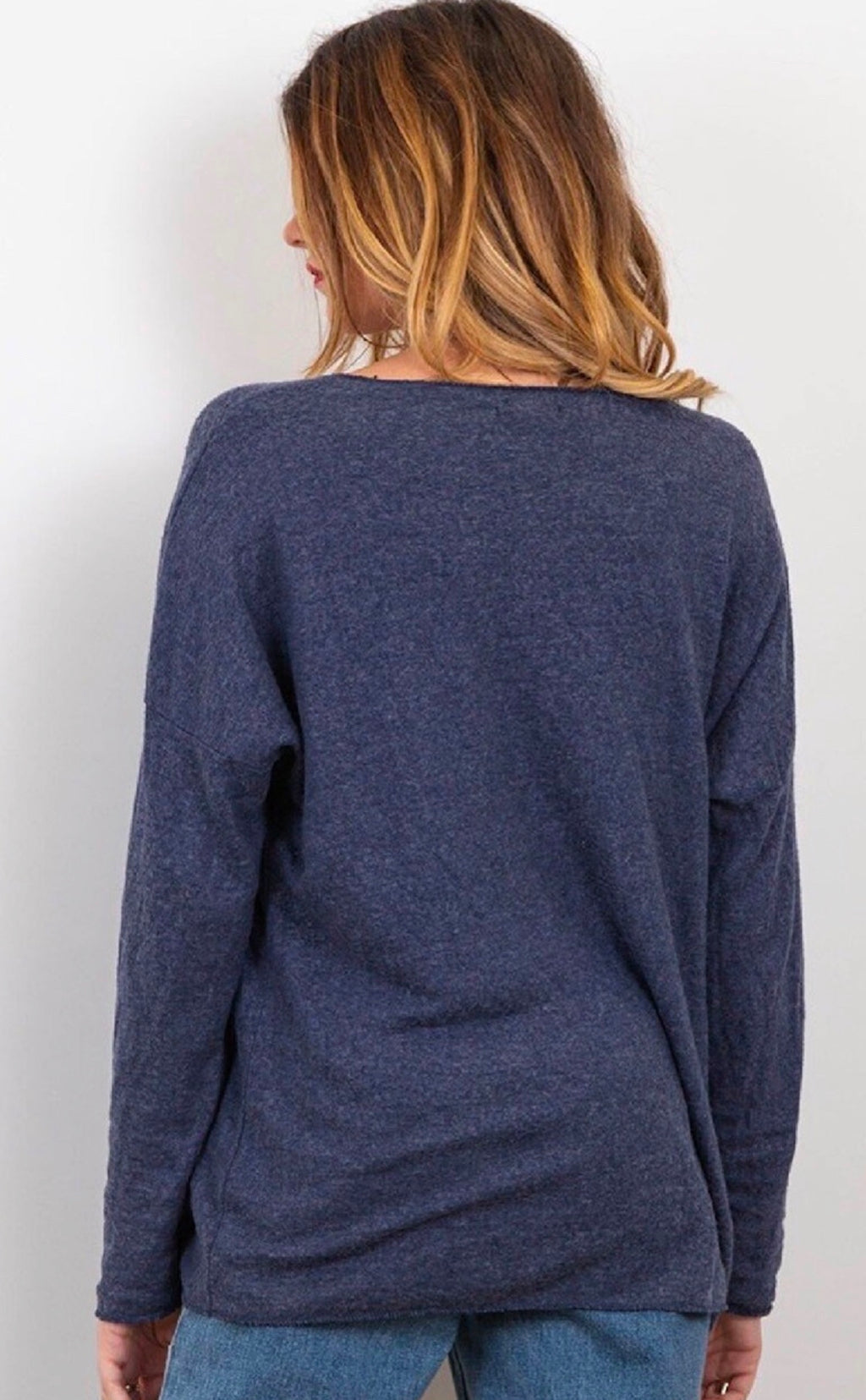 Tynd striksweater med print