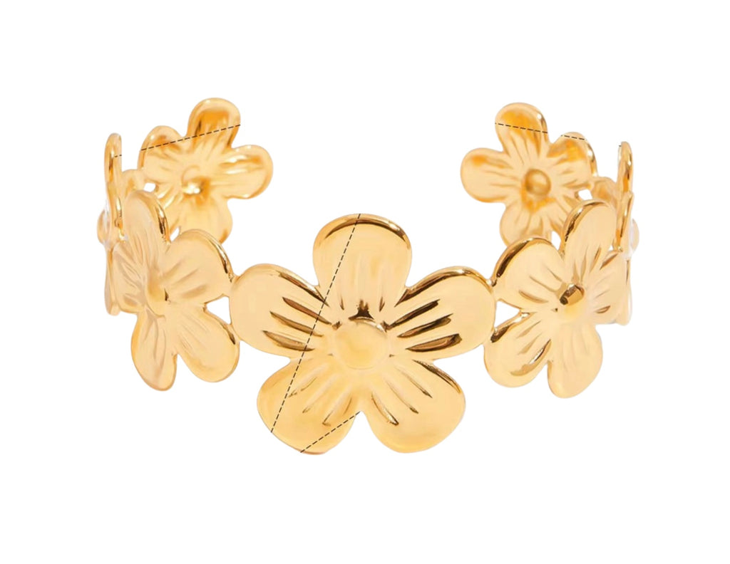 18 karat forgyldt bangle "blomster"
