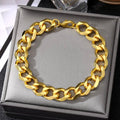 18 karats guldpläterat kedjearmband, chunky, bredd 1,1 cm
