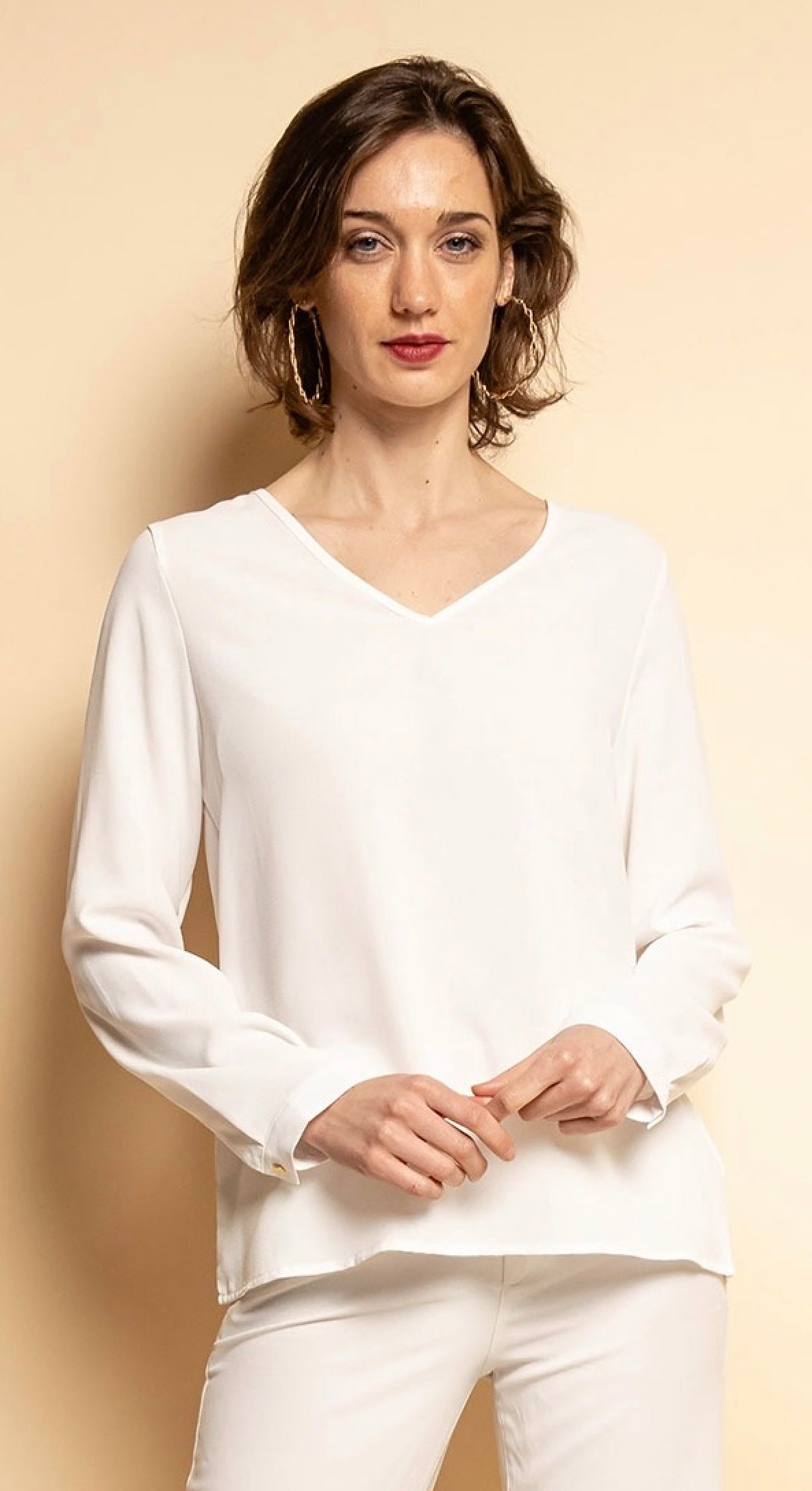 Bluse med blonde, sort