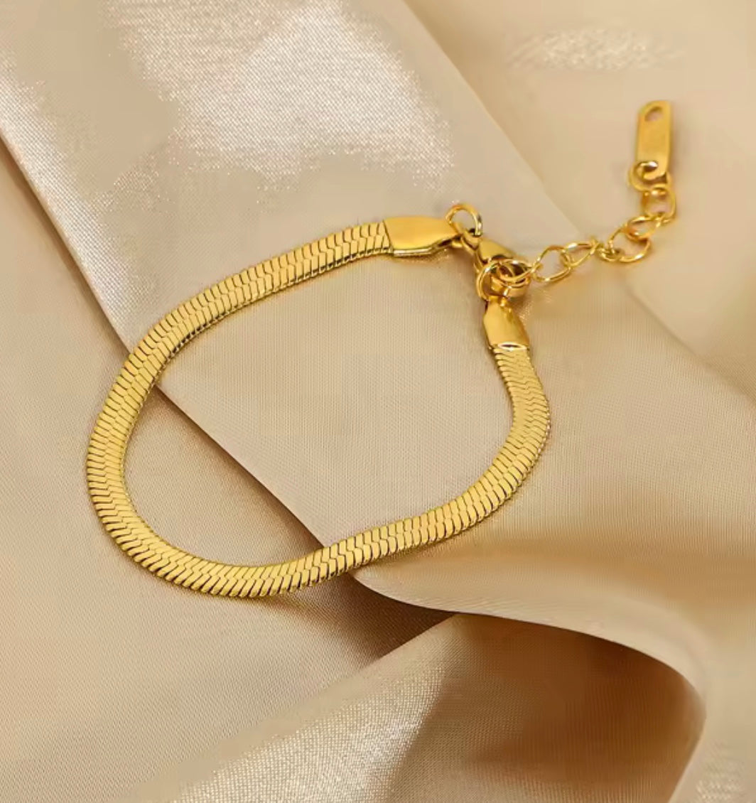18 karat forgyldt vandfast armbånd i stål