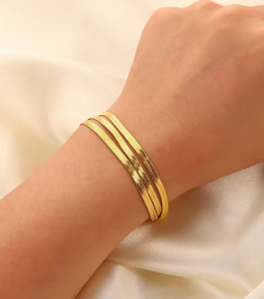 18 karat forgyldt vandfast armbånd i stål