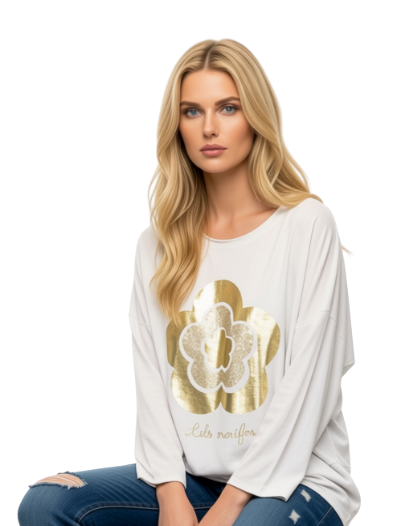 Bluse med print