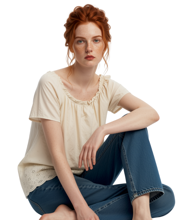 Onesize top med blonde