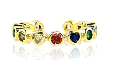 Åben ring med zirkoner