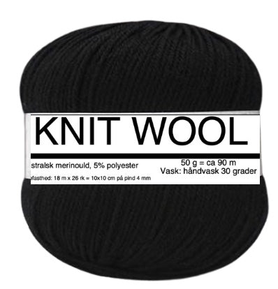 KNIT WOOL fra Knitandmore BLACK