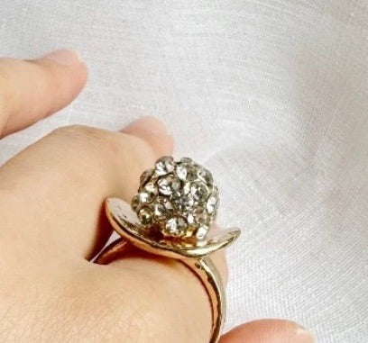 Ring i stål med klar zirkoner