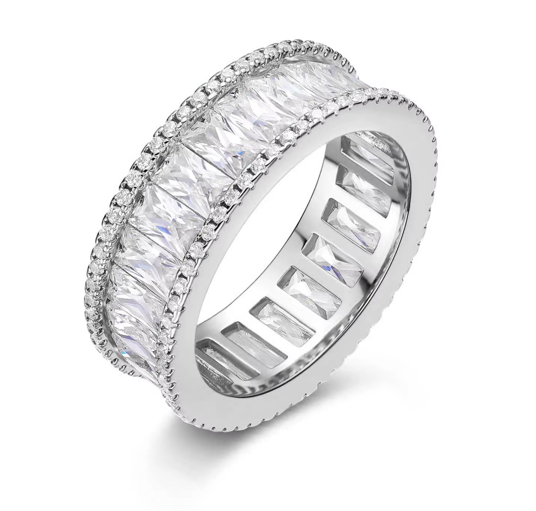 Ring i messing med zirkoner