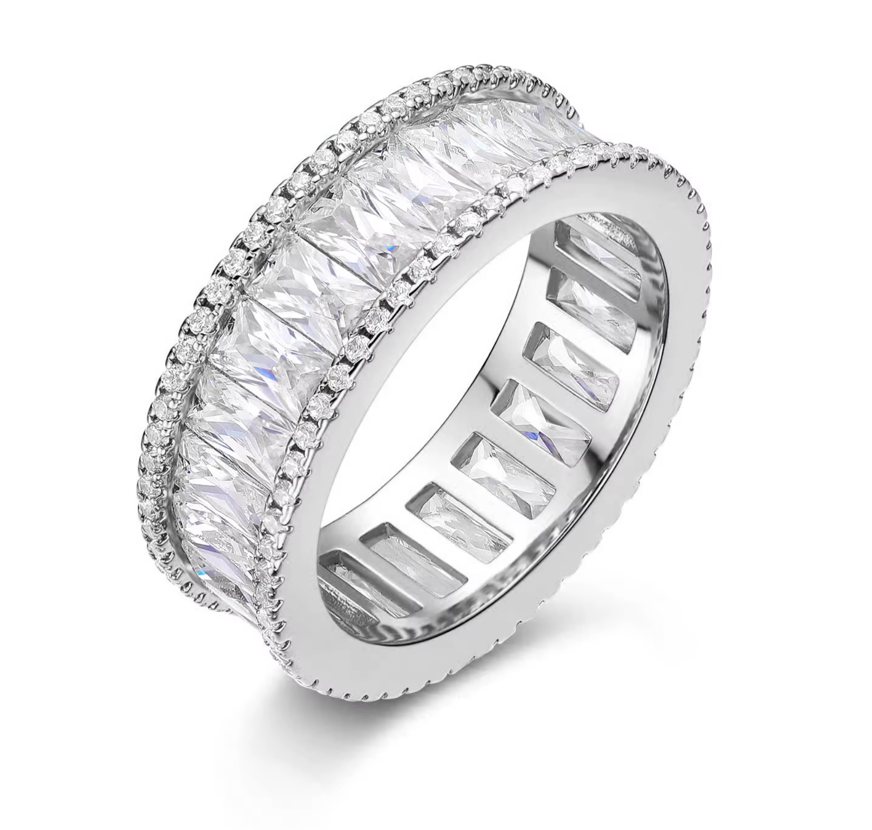 Ring i messing med zirkoner