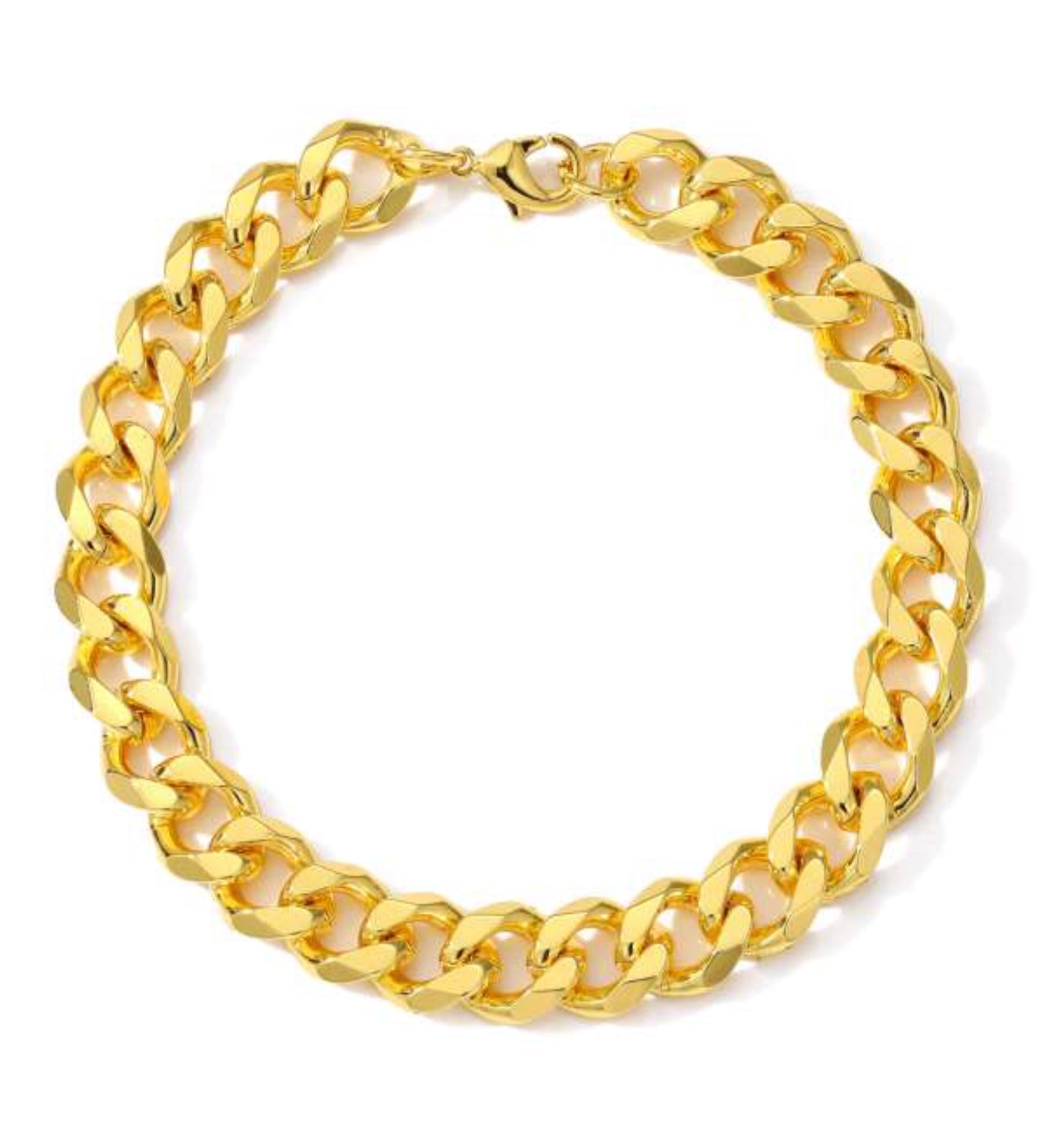 18 karat forgyldt lænke armbånd, chunky, bredde 1,1 cm