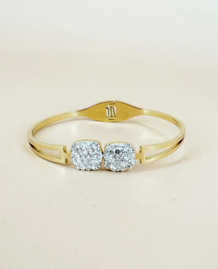 18 karat forgyldt bangle I stål