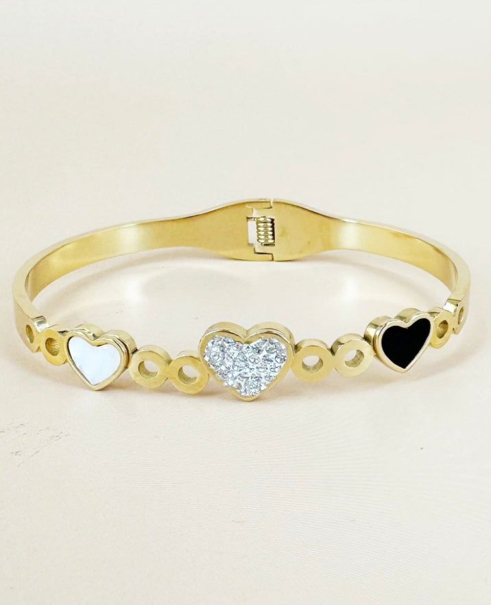 18 karat forgyldt bangle I stål