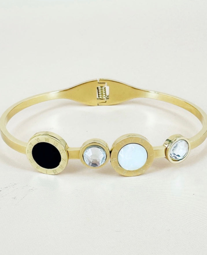 18 karat forgyldt bangle I stål