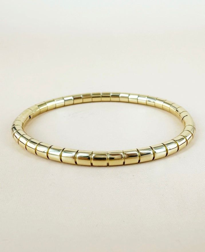 18 karat forgyldt bangle I stål