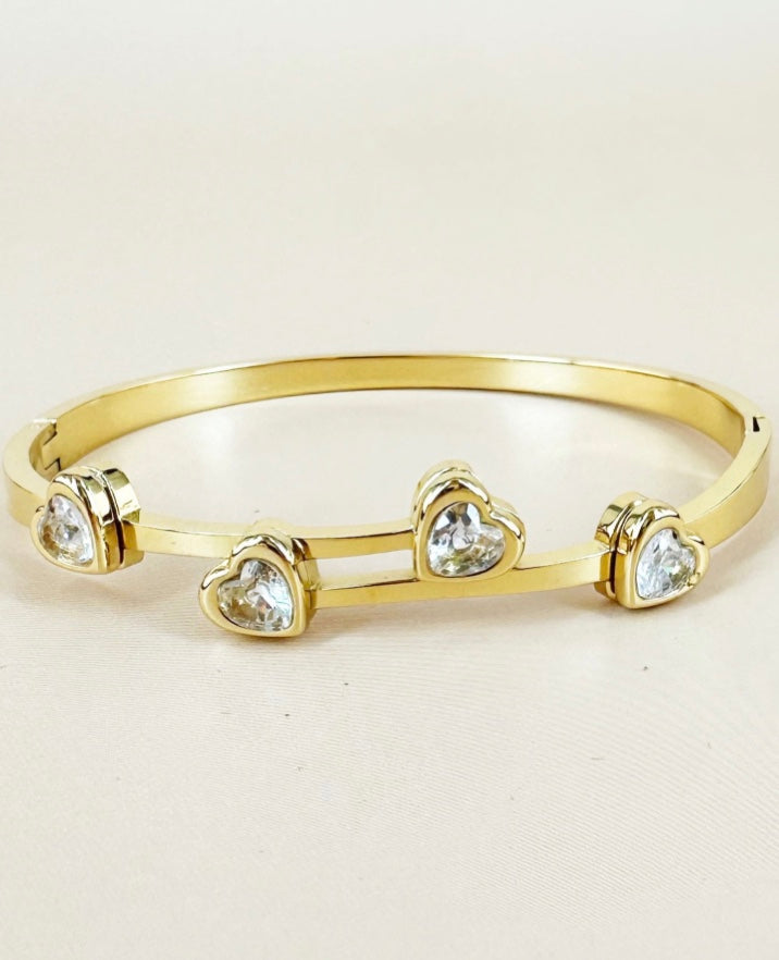 18 karat forgyldt bangle I stål