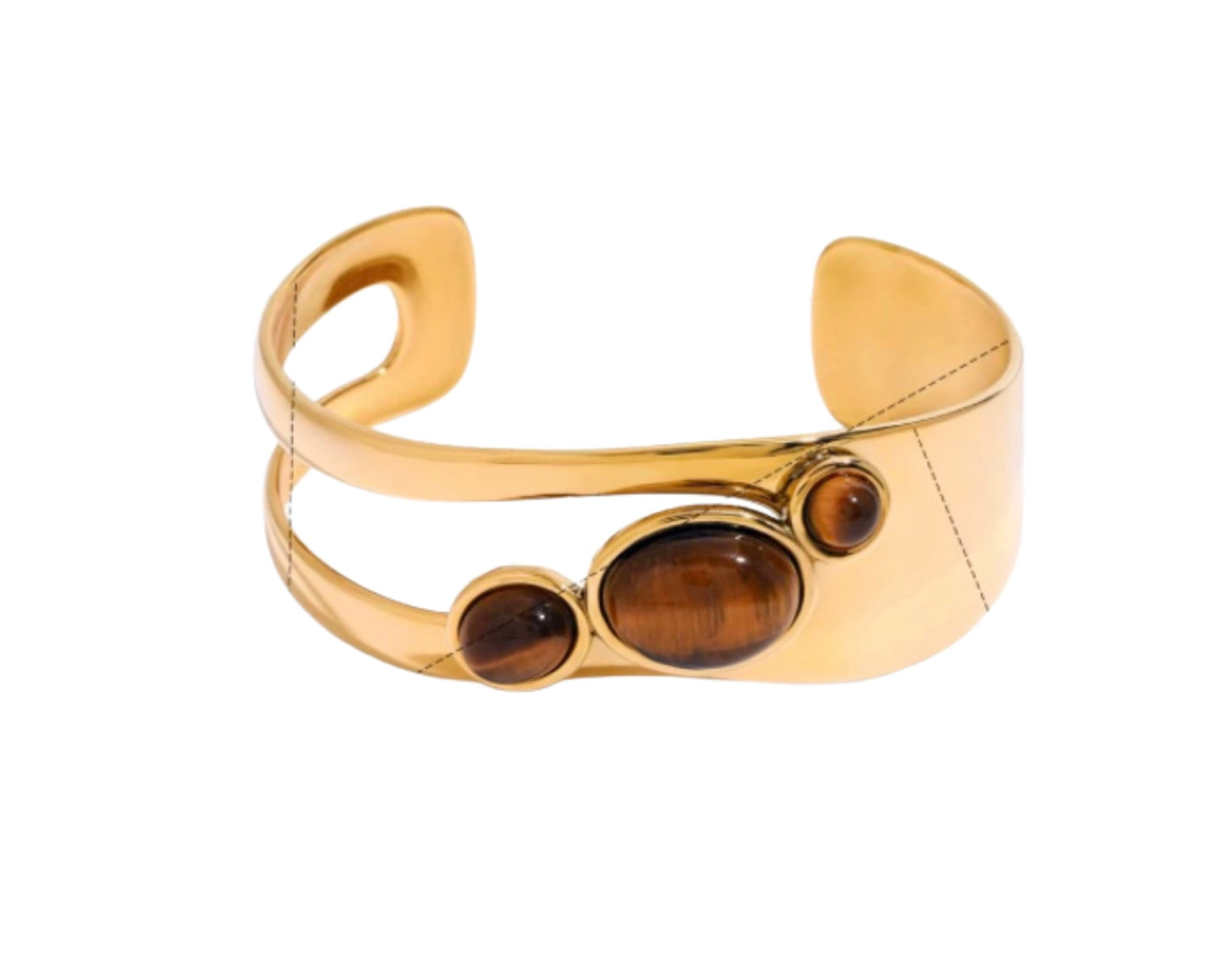 18 karat forgyldt bangle I stål