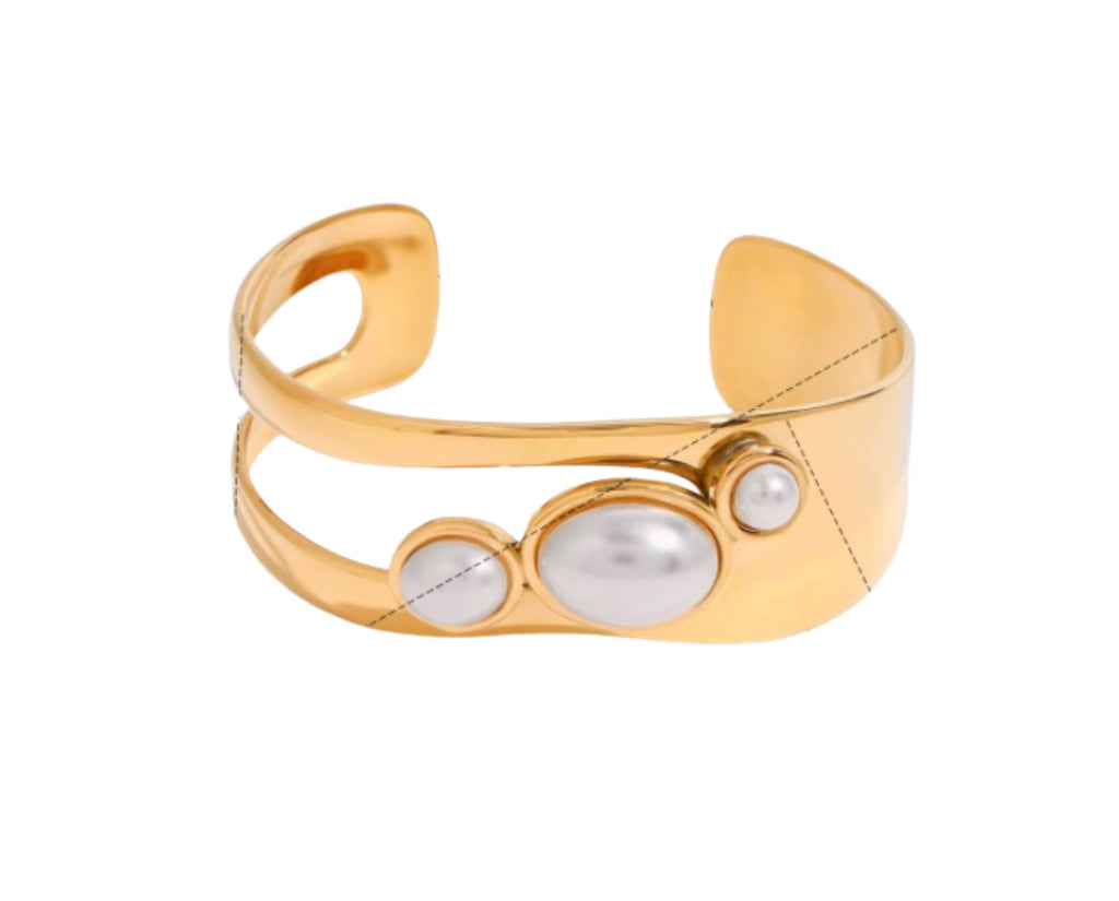 18 karat forgyldt bangle I stål