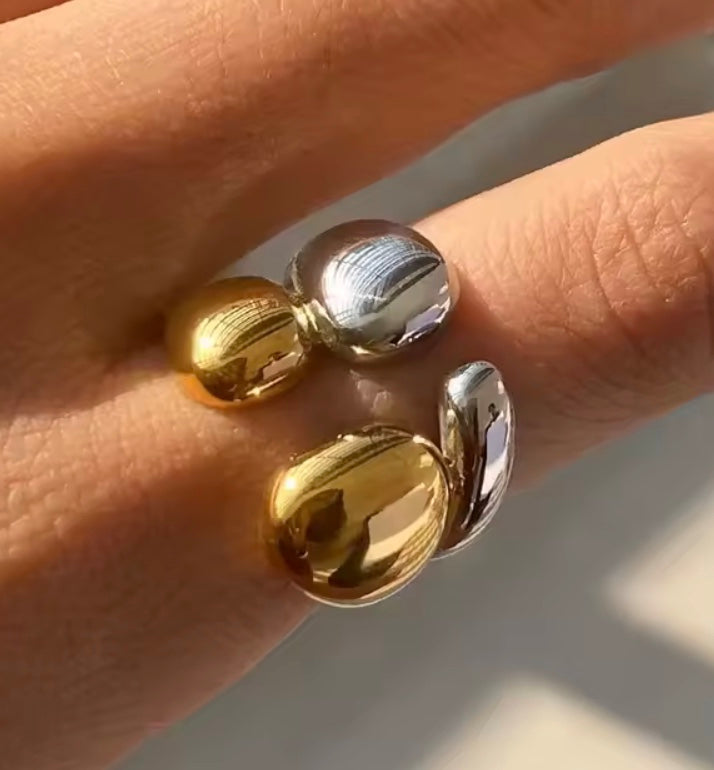 18 karat forgyldt vandfast ring i stål