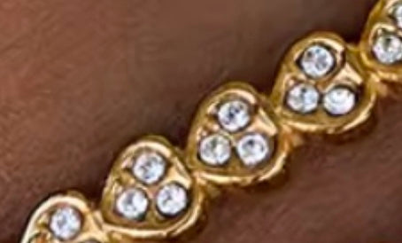 18 karat forgyldt armbånd i stål med zirkoner