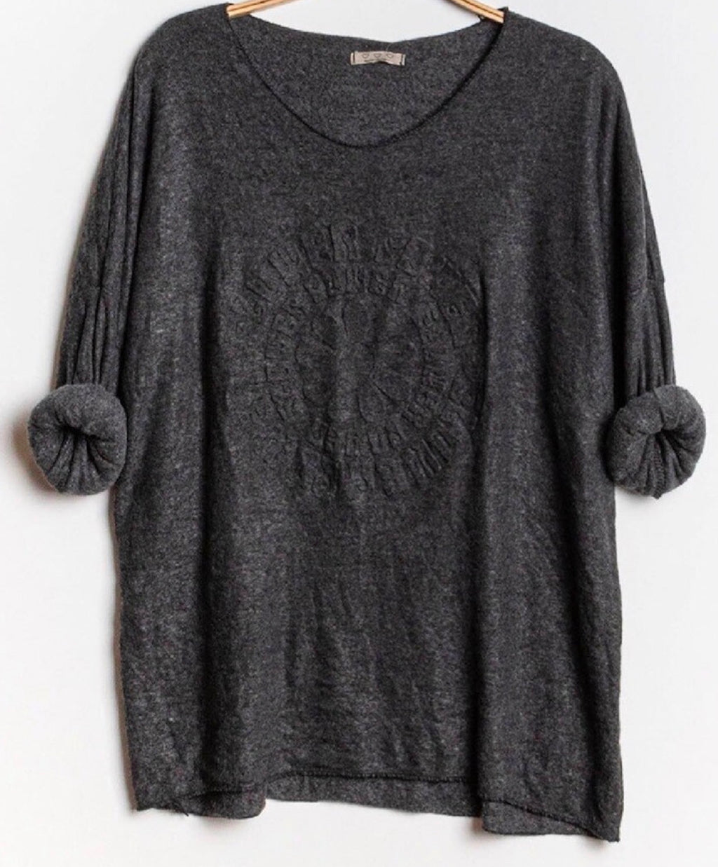 Tynd striksweater med print