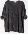 Tynd striksweater med print