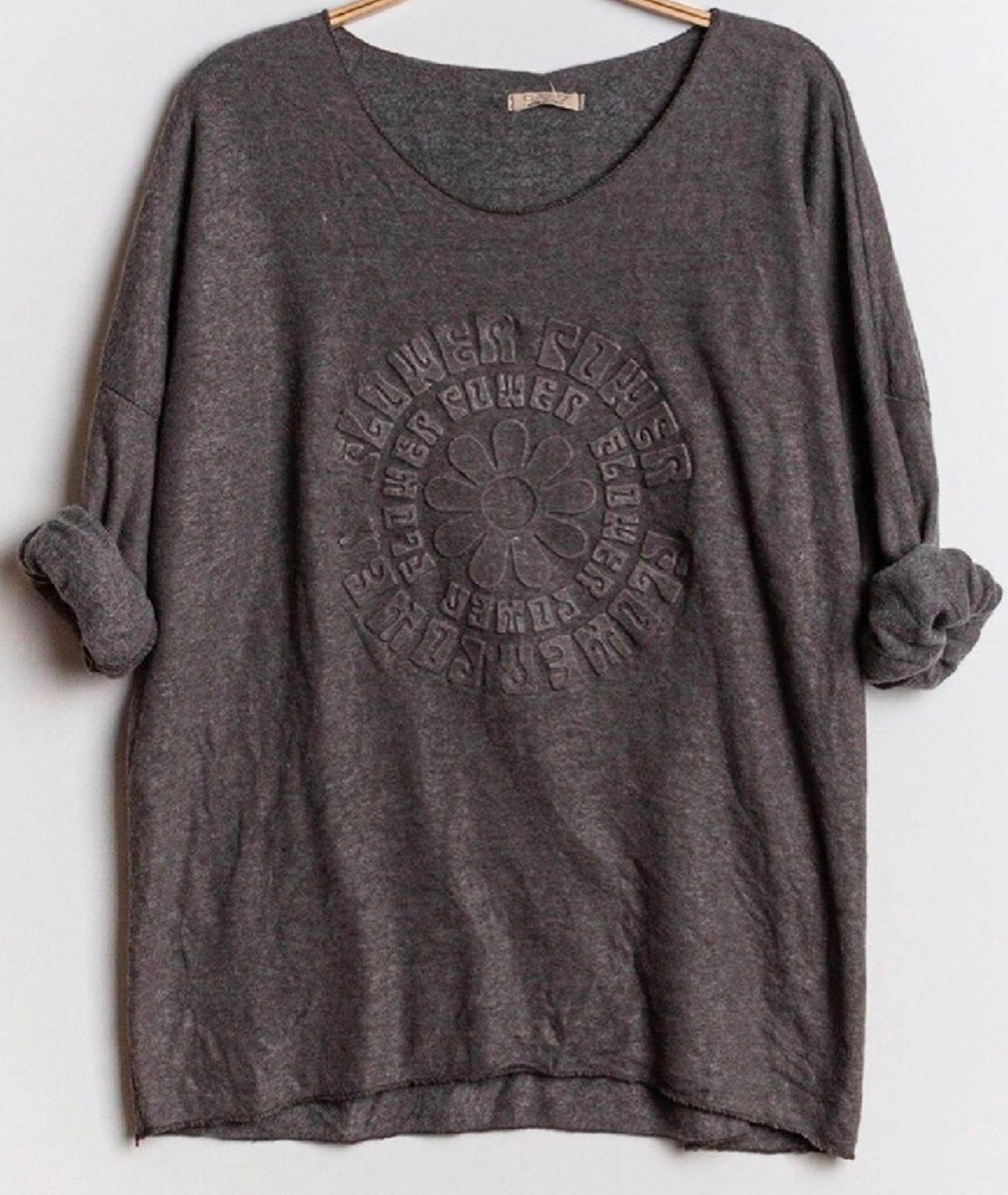 Tynd striksweater med print