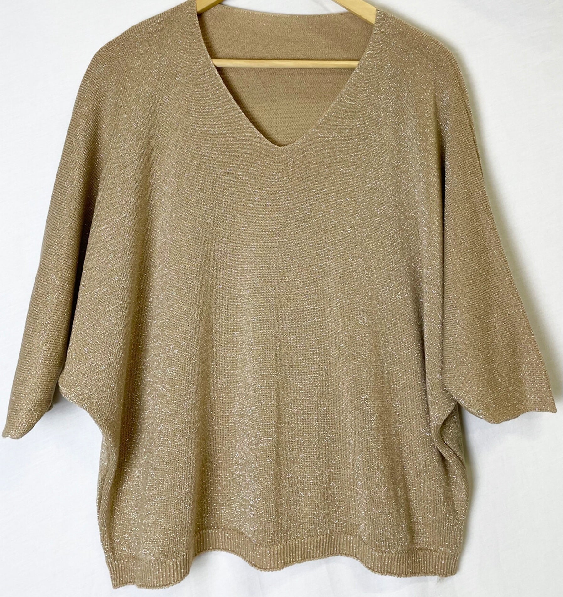 Shiny strikket bluse med flagremusærmer