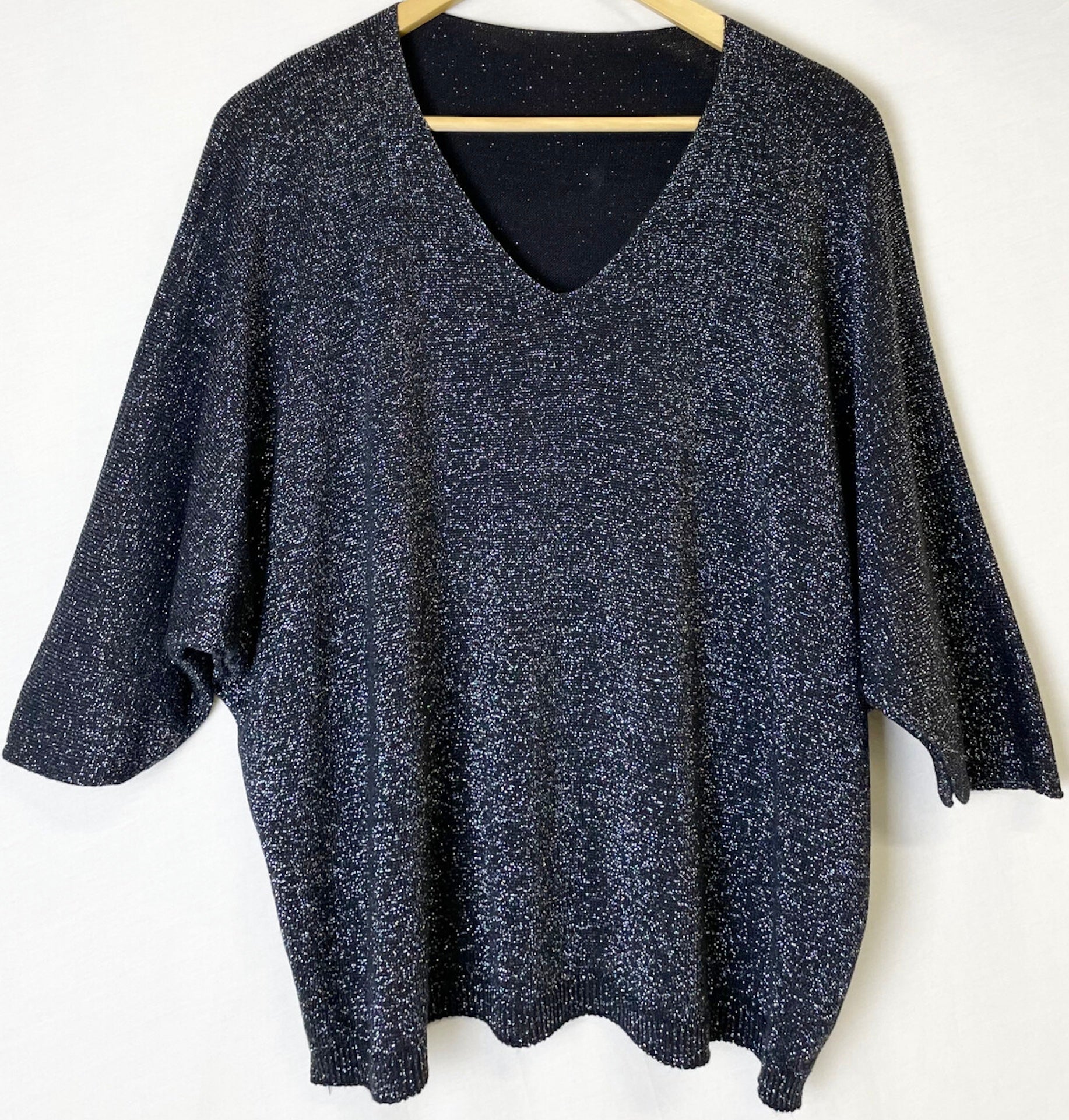 Shiny strikket bluse med flagremusærmer