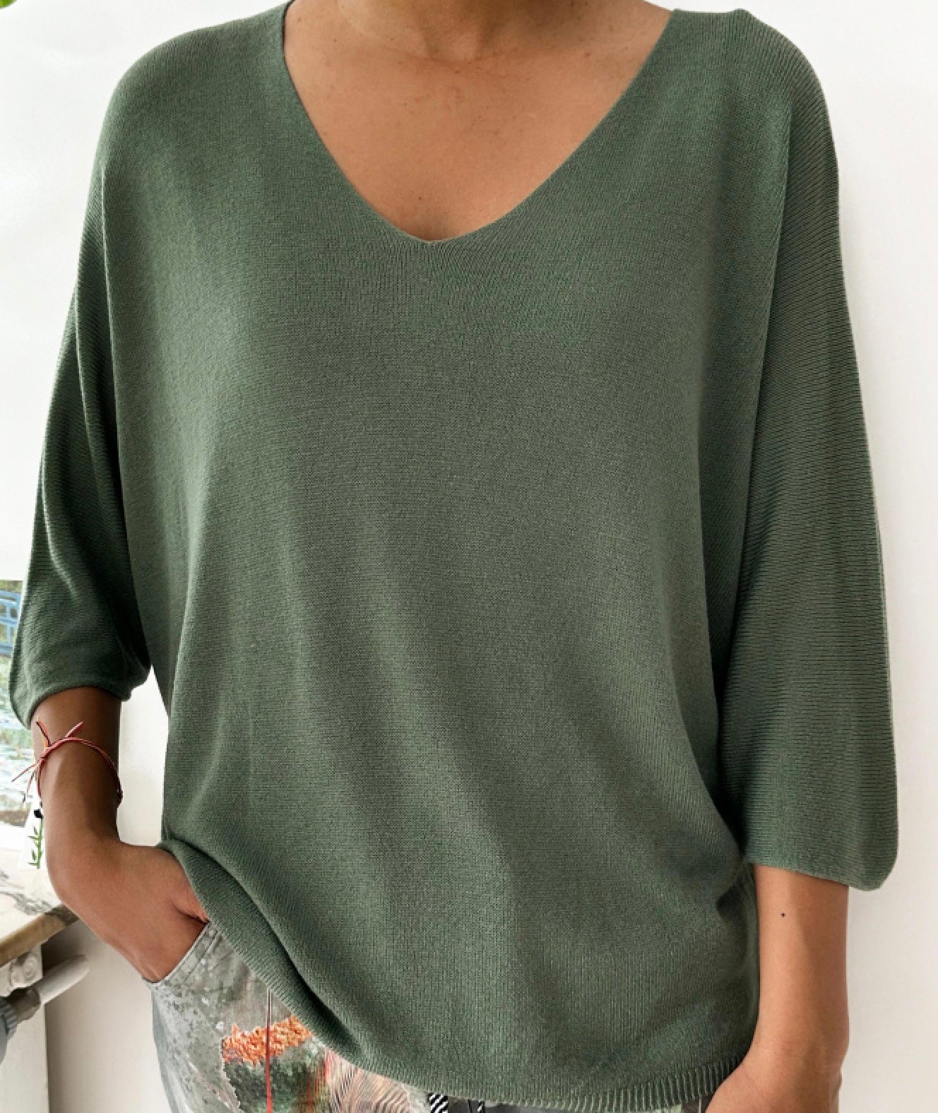 Bluse i fin strik