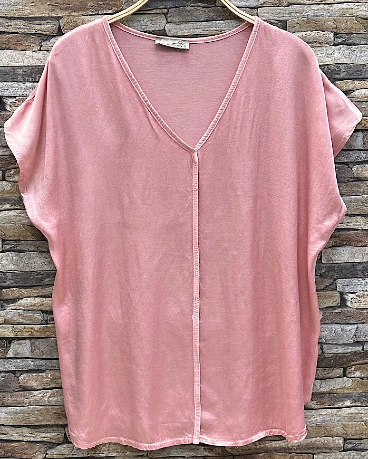 Onesize bluse i satin-look