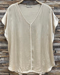 Onesize bluse i satin-look