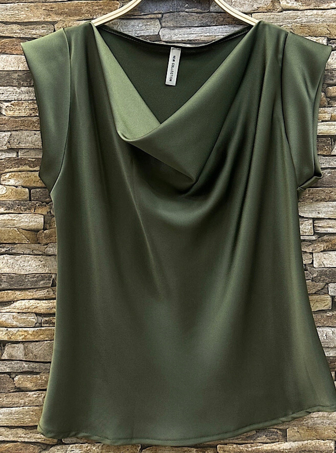 Onesize bluse i satin-look
