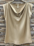 Onesize bluse i satin-look