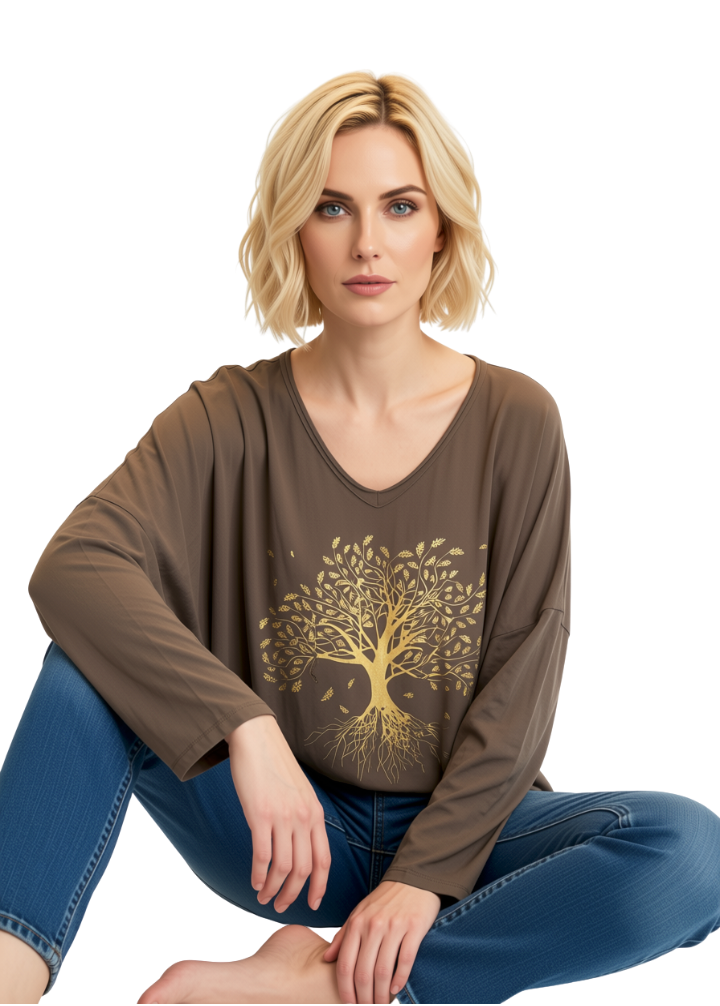 Bluse med print