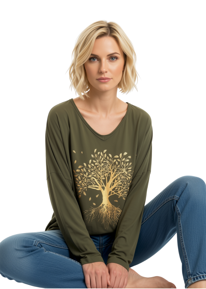 Bluse med print