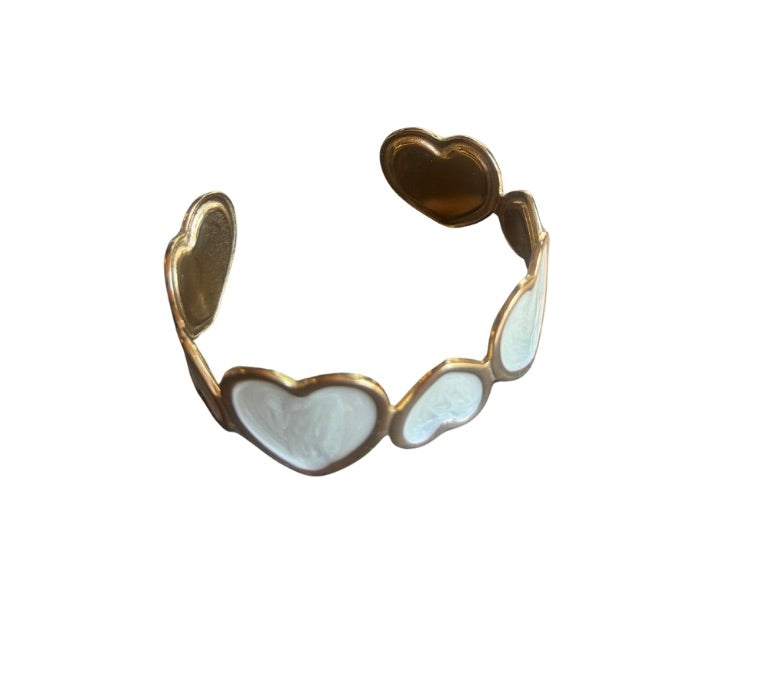 18 karat forgyldt bangle I stål