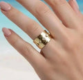 Åben, 18 karat forgyldt ring i stål