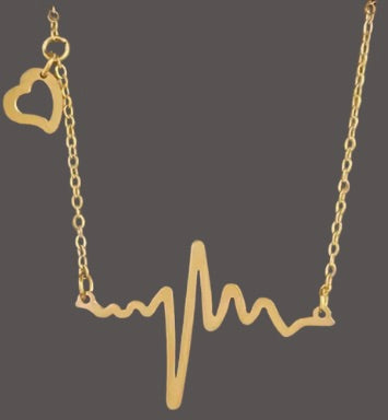 18k guldpläterat halsband "heartbeat"